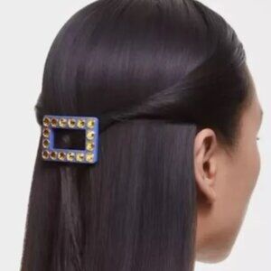 SWAROVSKI Hair clip Dark Blue Rectangle Gold-tone plated 5623076